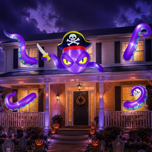 Halloween Inflatable Pirate Octopus and LED Lights
