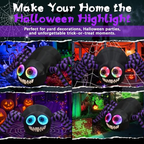 Lighted Halloween Inflatable Outdoor Giant Spider for Seasonal Displays