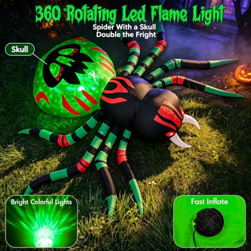 Inflatable Spider Yard Decor for Halloween Event Displays