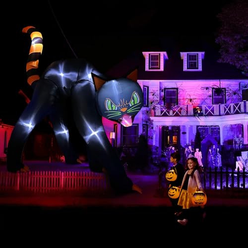 Giant Halloween Inflatables Outdoor Decorations Black Cat