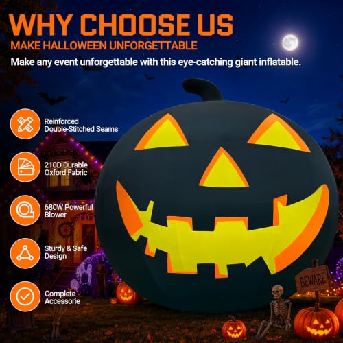 Commercial Giant Inflatable Pumpkin Display for Halloween Events