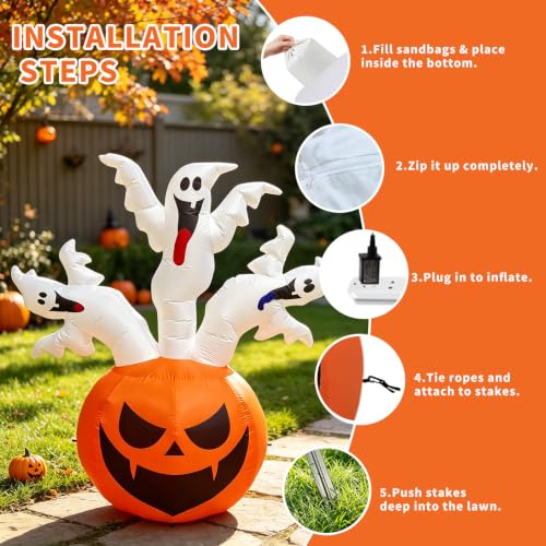 Inflatable Yard Decoration Halloween Pumpkin Display
