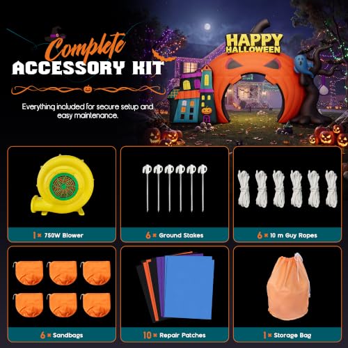 Giant Commercial Halloween Inflatable Pumpkin Arch