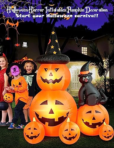 6 FT Halloween Inflatable Outdoor Decor Ghost Pumpkin Black Cat
