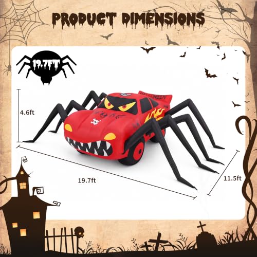 Inflatable Spider Race Car Super Giant Red Halloween Decoration