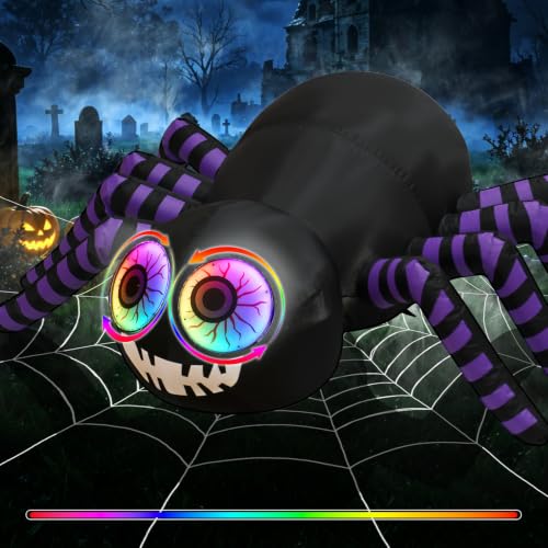 Lighted Halloween Inflatable Outdoor Giant Spider for Seasonal Displays