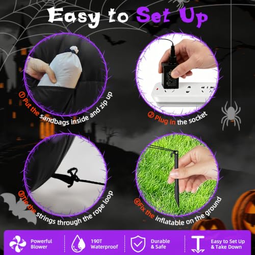 Lighted Halloween Inflatable Outdoor Giant Spider for Seasonal Displays