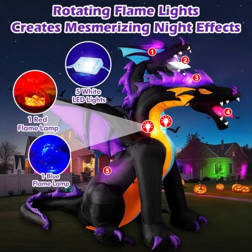 Halloween Inflatables Outdoor Two Headed Dragon Decorations