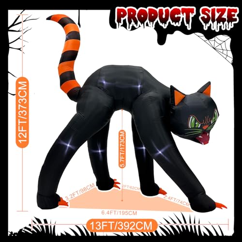 Giant Halloween Inflatables Outdoor Decorations Black Cat