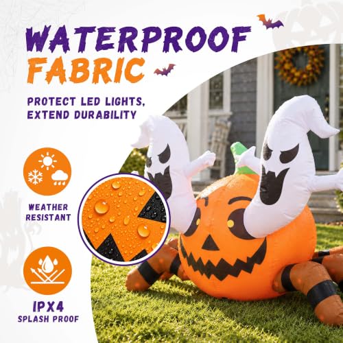 Inflatable Halloween Decoration Outdoor Blow Pumpkin Spider Yard Decor