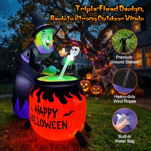 Witch Cauldron Halloween Inflatable Outdoor Decor for Events