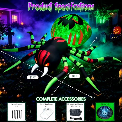 Inflatable Spider Yard Decor for Halloween Event Displays