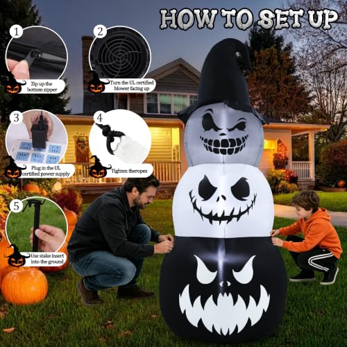 Halloween Inflatables Pumpkin Ghost Tower Outdoor Decoration