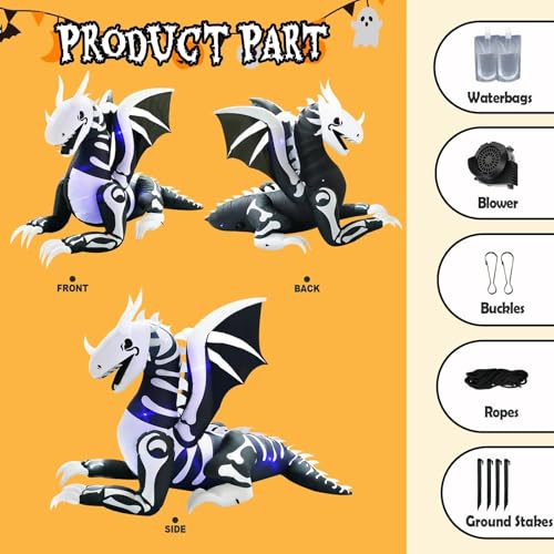 Halloween Inflatable Dragon Skeleton Outdoor Decoration