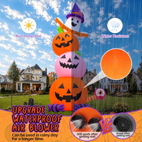 20FT Halloween Inflatable Decoration Tall Halloween Inflatable Pumpkin Ghost
