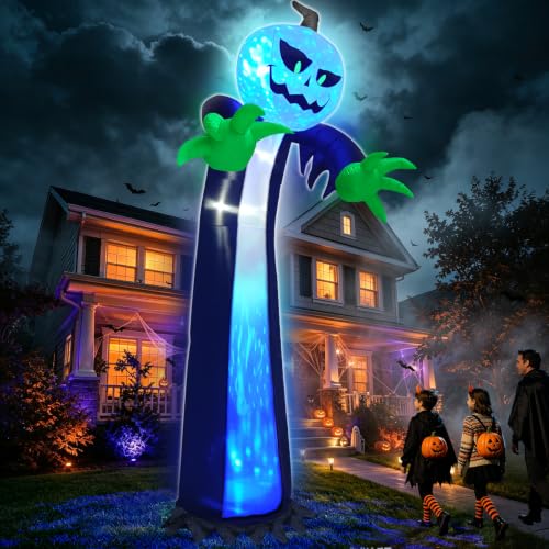 Inflatable Pumpkin Ghost for Halloween Yard Display