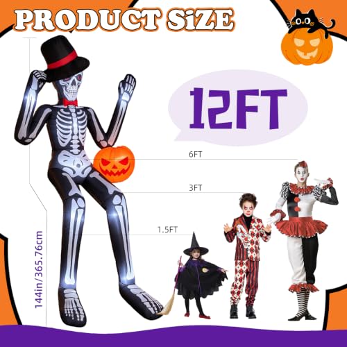 Inflatable Yard Decoration Halloween Inflatables Giant Sitting Skeleton