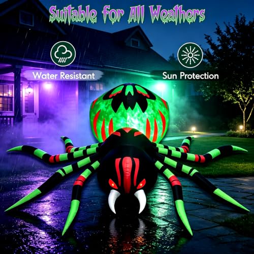 Halloween Inflatables Giant Spider Blow Ups Outdoor Decor Yard Lawn