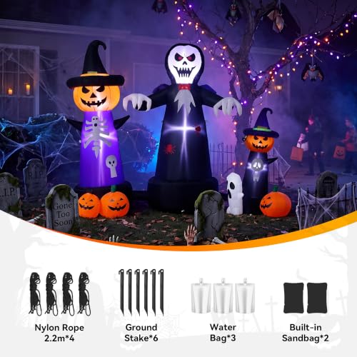 Halloween Inflatables 7-in-1 Outdoor Yard Decoration LED Lights