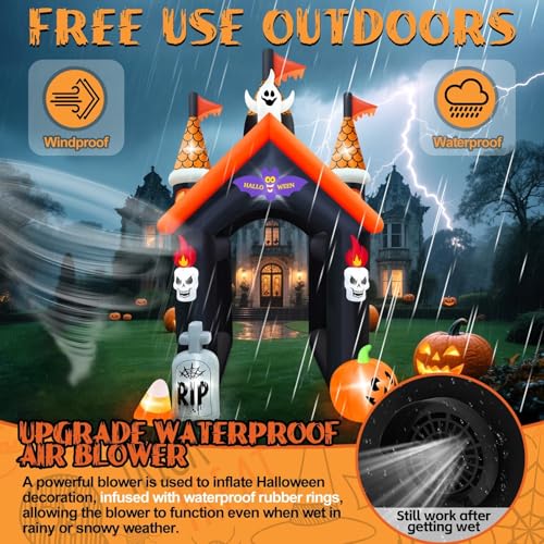 Halloween Inflatable Archway with Haunted House Tunnel