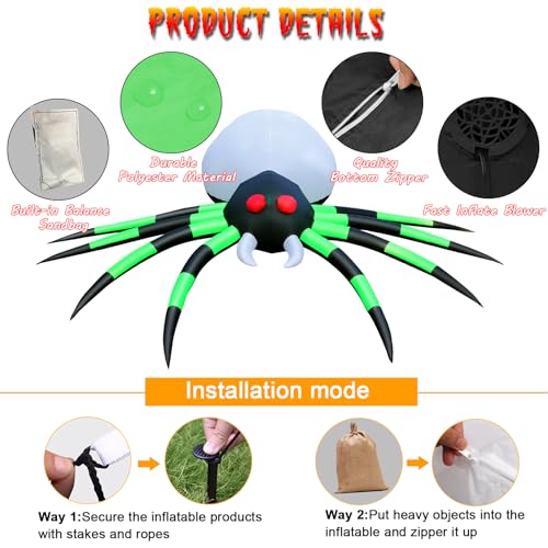 Inflatable Halloween Spider Outdoor Giant Blow Up Spider