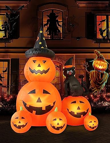 6 FT Halloween Inflatable Outdoor Decor Ghost Pumpkin Black Cat