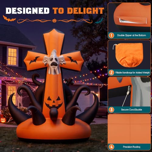 Commercial Halloween Inflatable Pumpkin Cross