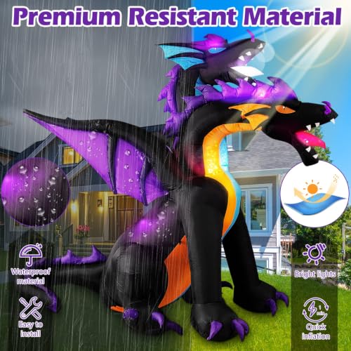 Halloween Inflatables Outdoor Two Headed Dragon Decorations