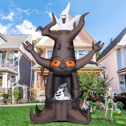 Commercial Halloween Inflatable Dead Tree with Ghost Lighting