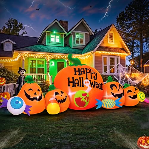 Halloween Inflatable Decorations Outdoor Pumpkin Combo with LEDs