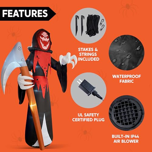 Grim Reaper Tall Halloween Inflatable Outdoor Decoration Display