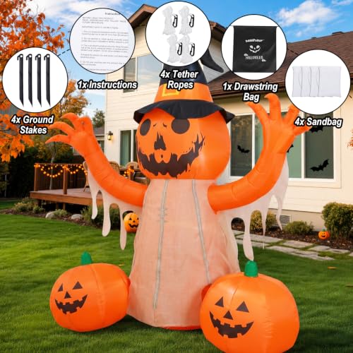 Halloween Inflatables Pumpkin Scarecrow Outdoor Decor