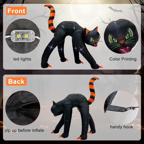 Giant Halloween Inflatables Outdoor Decorations Black Cat