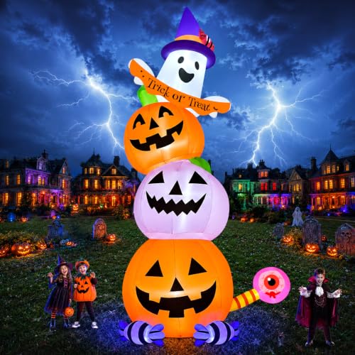 20FT Halloween Inflatable Decoration Tall Halloween Inflatable Pumpkin Ghost