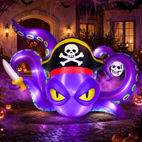Halloween Inflatable Pirate Octopus and LED Lights