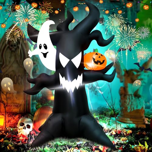 Haunted Tree Inflatable Ghost with LED Pumpkin