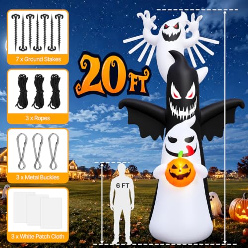 Halloween Inflatable Giant Double Sided Ghost Inflatable Decor