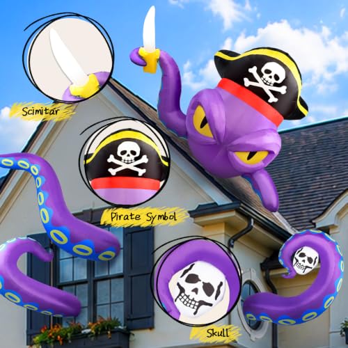 Halloween Inflatable Pirate Octopus and LED Lights