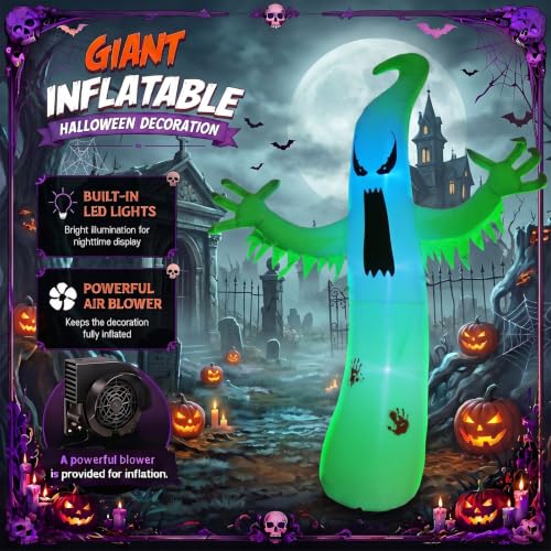 Halloween Inflatable Ghost Outdoor Lighted Blow Up Display