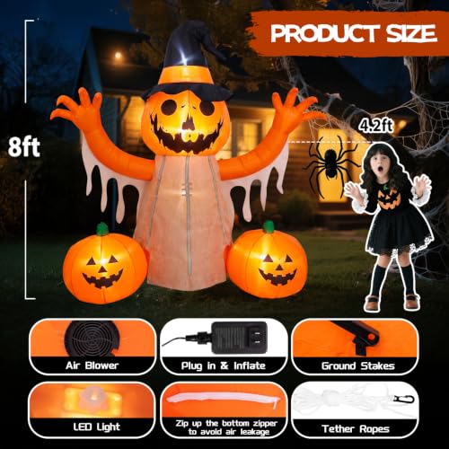 Halloween Inflatables Pumpkin Scarecrow Outdoor Decor