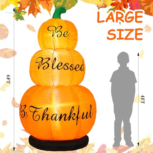 Stacked Pumpkin Inflatable Outdoor Decoration with LED Lights