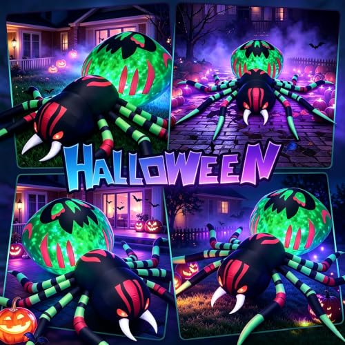Halloween Inflatables Giant Spider Blow Ups Outdoor Decor Yard Lawn