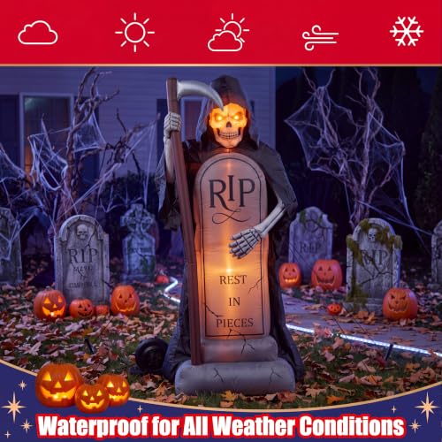 Halloween Inflatable Grim Reaper Tombstone Outdoor Decor