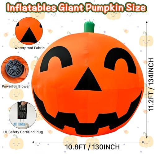 Giant Halloween Inflatable Pumpkin Decorations with LED Lights