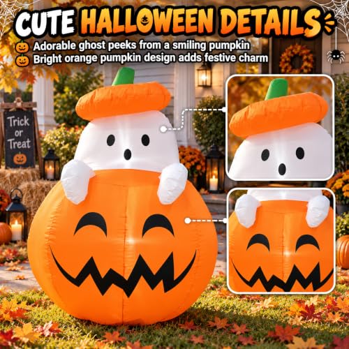 Inflatable Ghost Outdoor Decoration Halloween Scary Blow Up Yard Décor