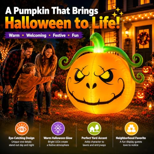 Halloween Inflatable Pumpkin Yard Decoration for Seasonal Events