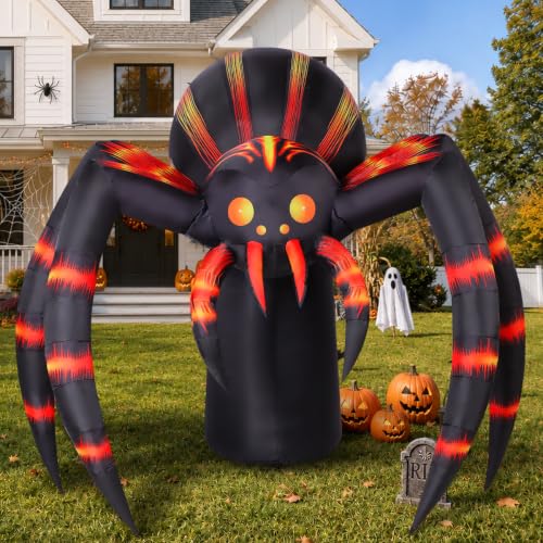 Halloween Yard Inflatable Spider with LEDs for Displays