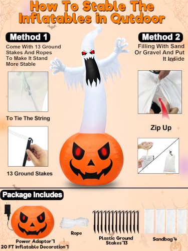 Super Giant Halloween Inflatables Pumpkin Ghost Decoration