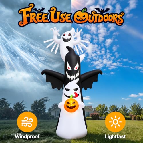 Halloween Inflatable Giant Double Sided Ghost Inflatable Decor