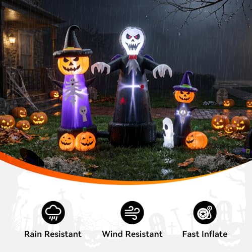 Halloween Inflatables 7-in-1 Outdoor Yard Decoration LED Lights